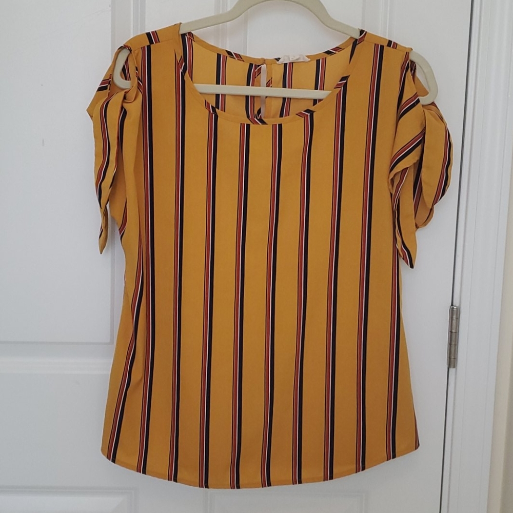 E M Stripped Blouse